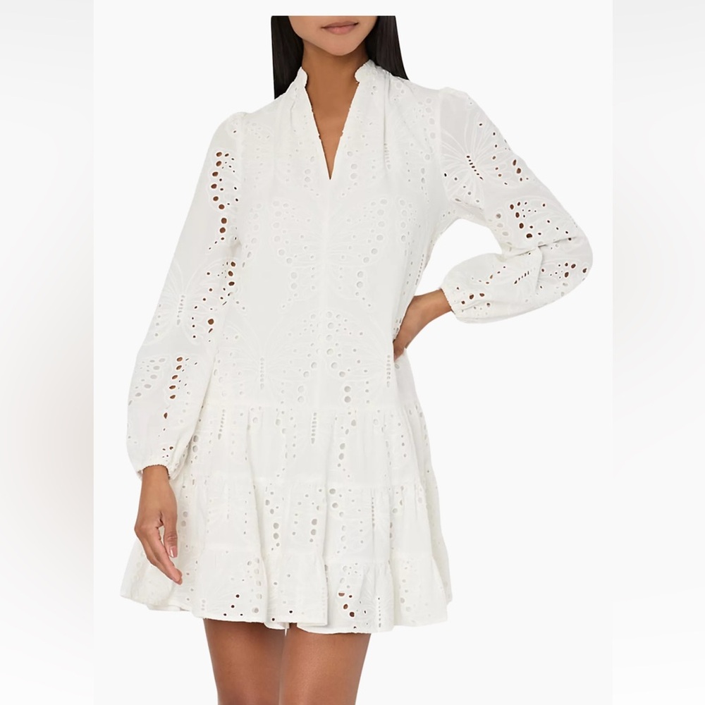 Milly Margaret Cotton Butterfly Eyelet Minidress